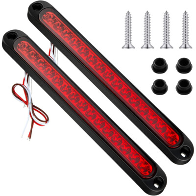 2PCS Universal Red Car 15LED 12V High Mount Third 3RD Brake Stop Tail Light Lamp