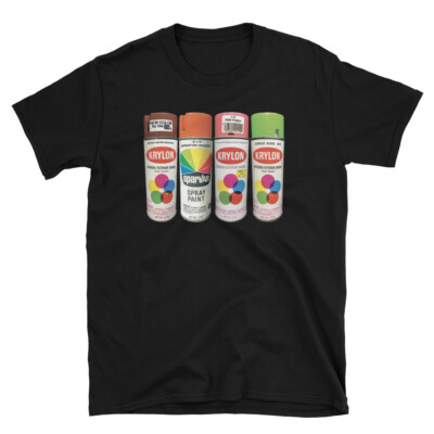 VINTAGE KRYLON CANS CUSTOM COLORS T-SHIRT SPRAYTAN ORANGE JUNGLE