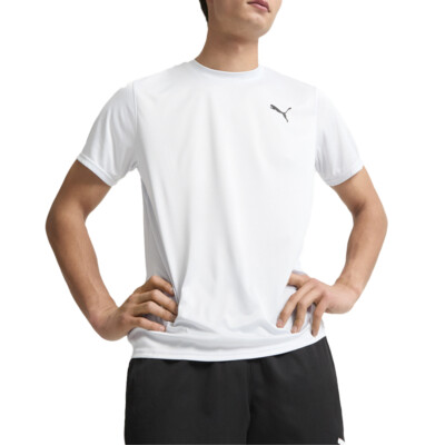 Спортивная футболка с круглым вырезом и коротким рукавом с логотипом Puma Fit, мужские серые повседневные топы 5256