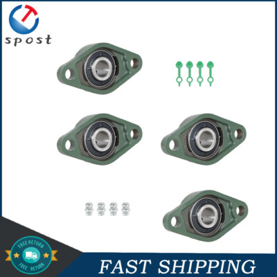4PCS UCFL204-12 Solid Pillow Block Flange Mounted Bearing 3/4'' Bore 2 Bolt