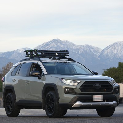 Topline For Hyundai Modular HD Roof Rack Basket Storage+Wind Fairing - Matte Blk