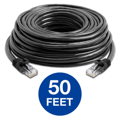 CAT6 CAT 6 Ethernet Cable Lan Network RJ45 Internet Router Black Patch Cord LOT