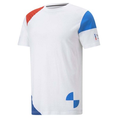 

Puma Bmw Mms Assembly Graphic Crew Neck Футболка с коротким рукавом Мужская белая повседневная футболка, Белый, Puma Bmw Mms Assembly Graphic Crew Neck Short Sleeve T-Shirt