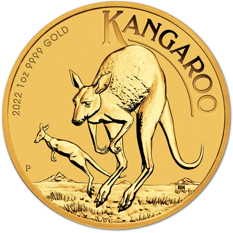 2022 P Australia Gold Kangaroo - 1 oz - $100 - BU