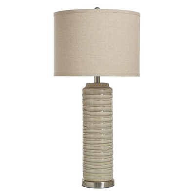 StyleCraft Table Lamps 30.59'' Beige W/Off White Styrene Shade Dimmable Sturdy