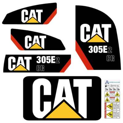 CAT 305E2 CR Decals Stickers Aftermarket Decal kit Laminated