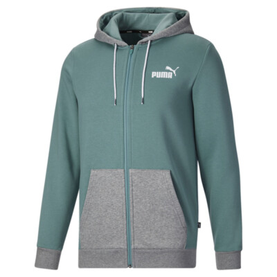 Puma Colorblock Full Zip Hoodie Мужская серая повседневная верхняя одежда 67911684