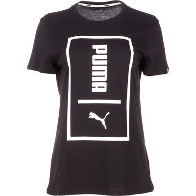 

Футболка Puma Fearless с круглым вырезом и короткими рукавами, женские повседневные топы размера , 67151901, Черный