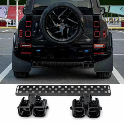 Khan Look Exhause Pipe fits for Defender 110 130 2020-2024 3PC Black Tailpipe