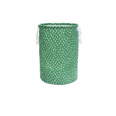 Room Essentials Soft Sided Scrunchable Round Laundry Hamper Crisp Green Dash