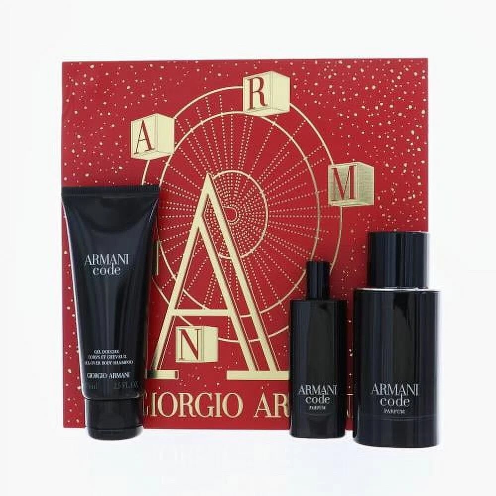 ARMANI CODE PARFUM MEN 3PC GIFT SET 2.5OZ PARFUM+0.50OZ+2.5