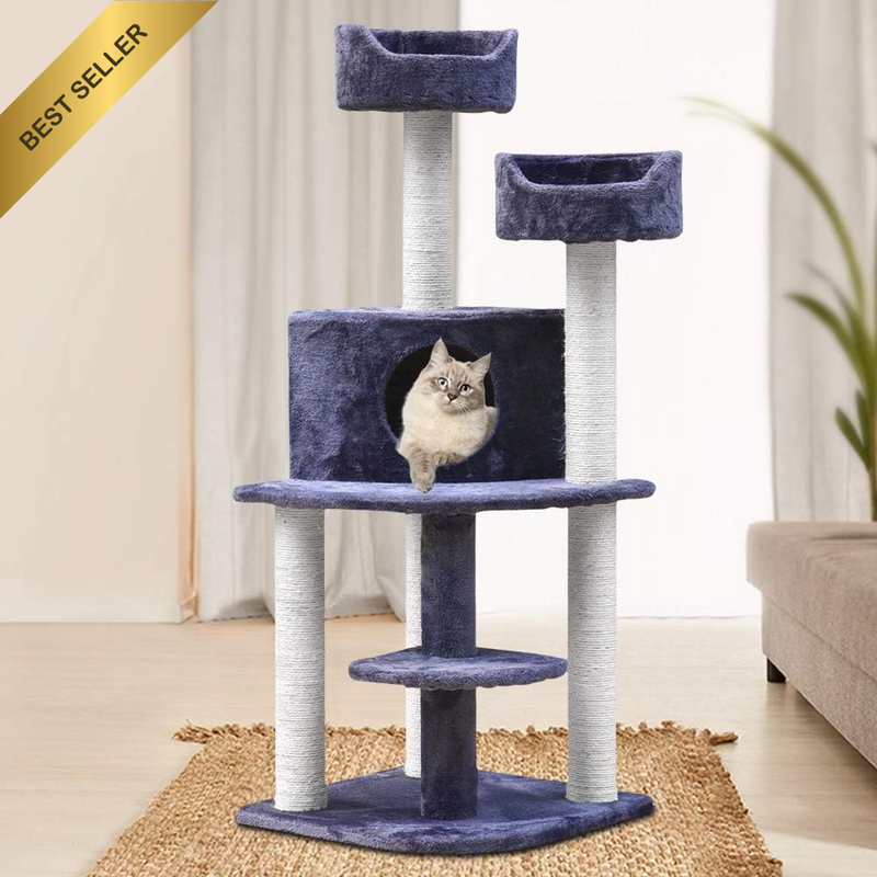 Cat Tree 126Cm, Cat Tower with Condo, Cat Scratching Post Pet Scratcher for Indo