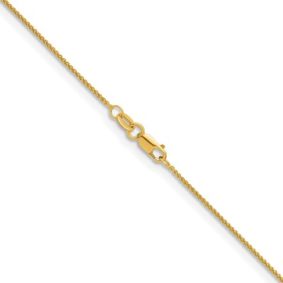 Pre-owned Diamond2deal 18k Yellow Gold Polished 1.1mm Solid Wheat 24 Inch Chain Gift For Women