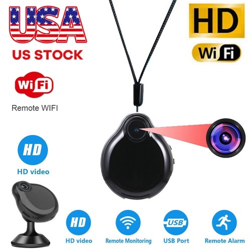 Small HD 1080P Wearable Mini Camera Video Voice Recorder Necklace Pendant Cam DV