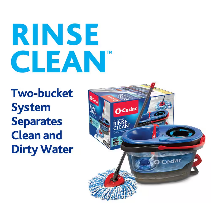 O-Cedar Easywring Rinseclean Microfiber Spin Mop & Bucket Floor Cleaning System,