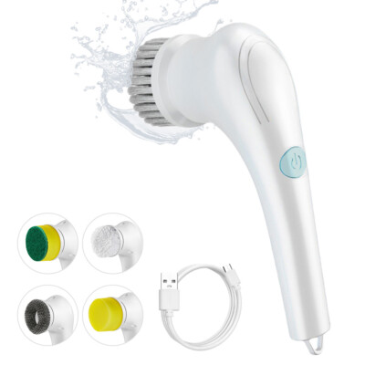 Handheld Electric Spin Scrubber Cordless Bathroom Kitchen Cleaning Brush S4Q7