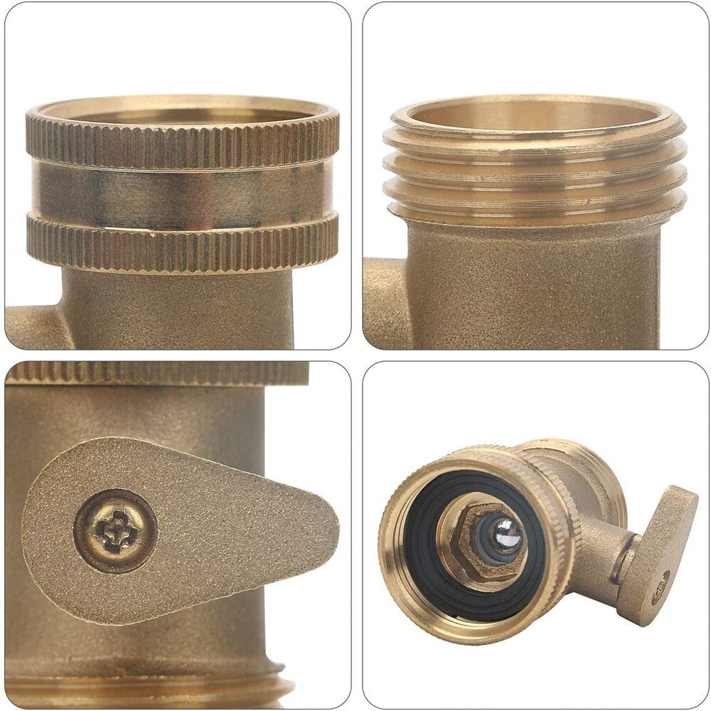 2xBrass Shut Off Valve Garden Hose Connector Water Hose Ball Valve