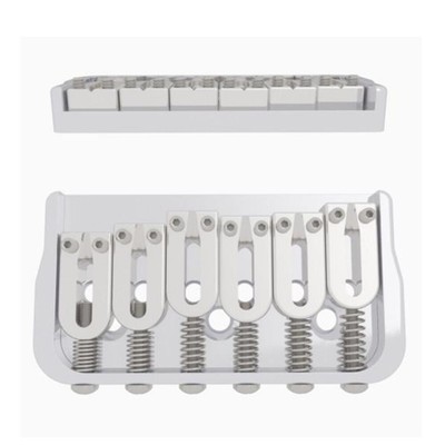 Hipshot 6 String Fixed Guitar Bridge - Chrome .175'' Floor Height
