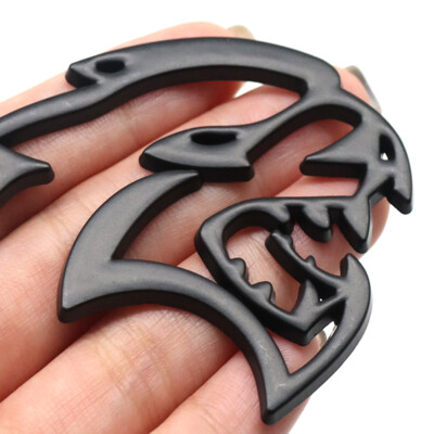 2x Universal Fender Side Hellcat Emblems Badges Nameplate 3D Sticker Matte Black