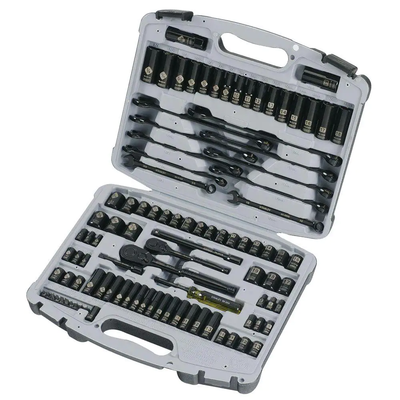 Stanley SAE Mechanics Tool Set 1 4 3 8in Drive 99 Piece Black