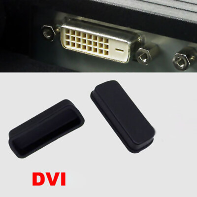 Protective USB HDMI VGA DVI Port Cover Anti-Dust Black Rubber Waterproof Plugs