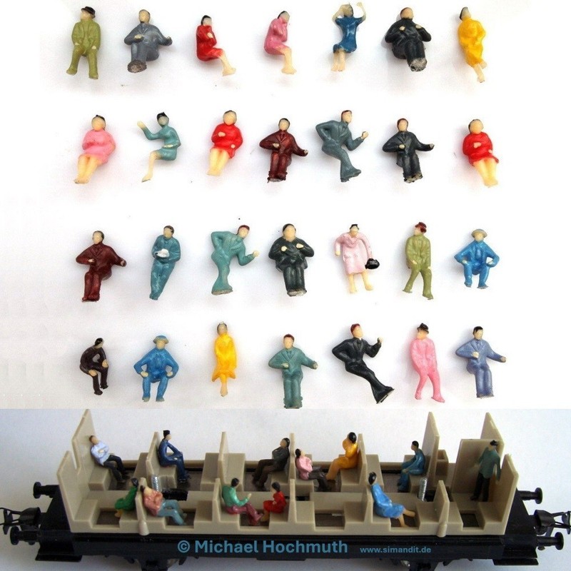 Figuren Sitzende Reisende Sitzend Ideal FÃ¼R Waggons Spur H0 Set 100 StÃ¼Ck F32