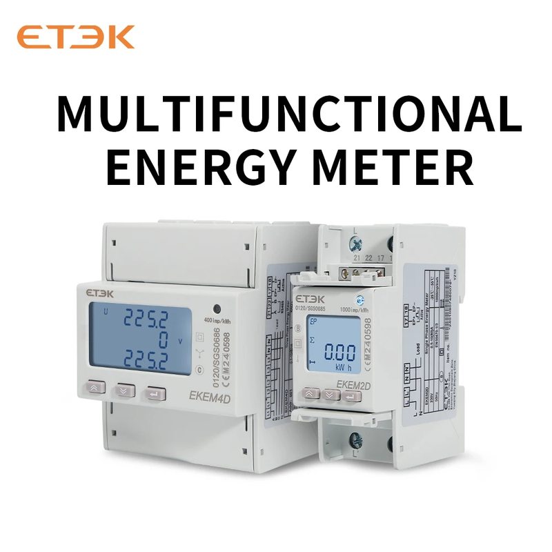 ETEC Charging Pile Smart Electricity Meter - LCD Display kWh Energy Monitor, CE/