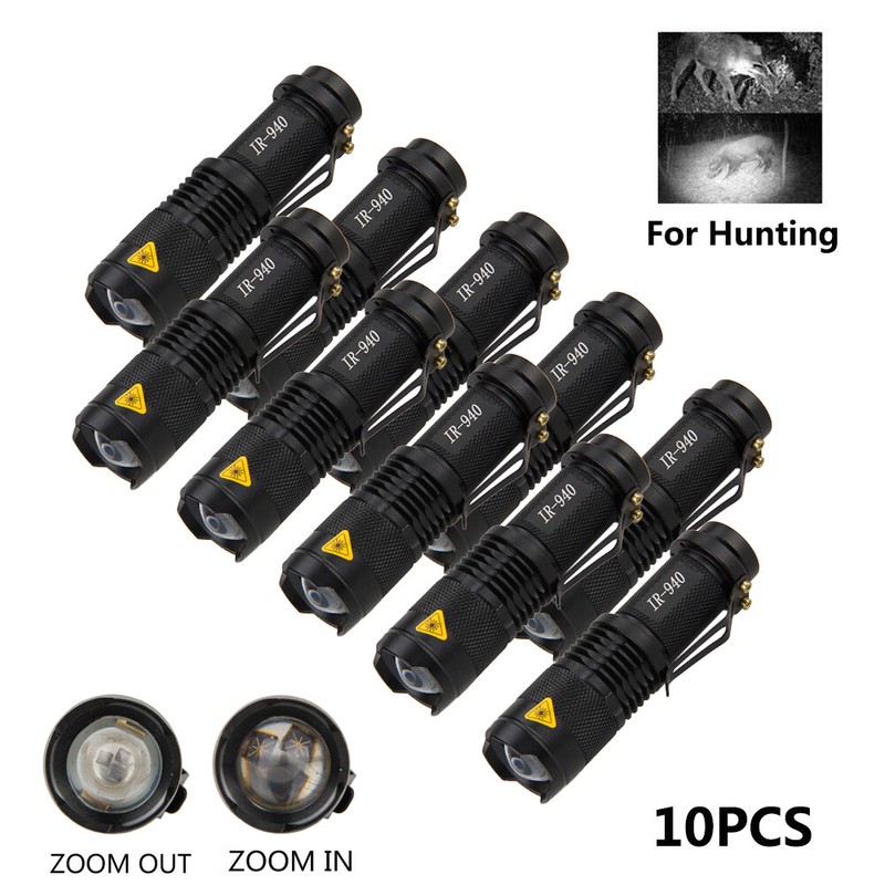 Mini Zoomable IR-940nm 5W Infrared Light Flashlight Hunting Torch Night Vision