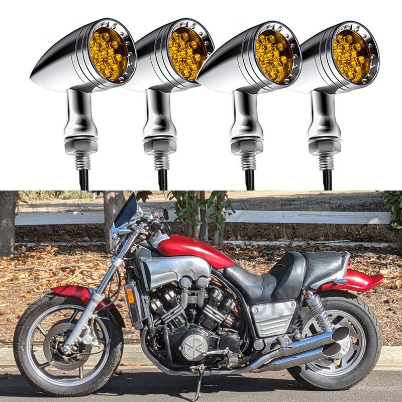 4x Bullet Motorcycle LED Turn Signals Brake Tail Light For Yamaha Vmax ...