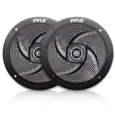 Pair of Pyle 4'' 100W Low-Profile Slim Style Waterproof Marine Speakers PLMRS4B