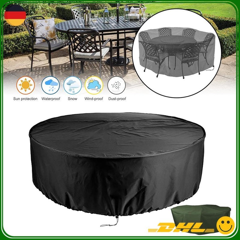 Gartenmï¿¶Bel Abdeckung MÃ¶BelschutzhÃ¼Lle Staubdicht Wasserdicht  Rund Schwarz GrÃ¼N