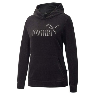 

Puma Essentials Velour Logo Pullover Hoodie Mens Black Casual Outerwear 67000801, Черный