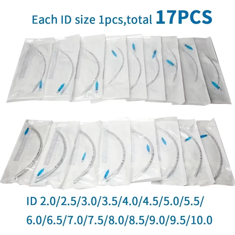 17Pcs Veterinary Endotracheal Tube Veterinary Equipment 2-10mm Endotracheal Tube