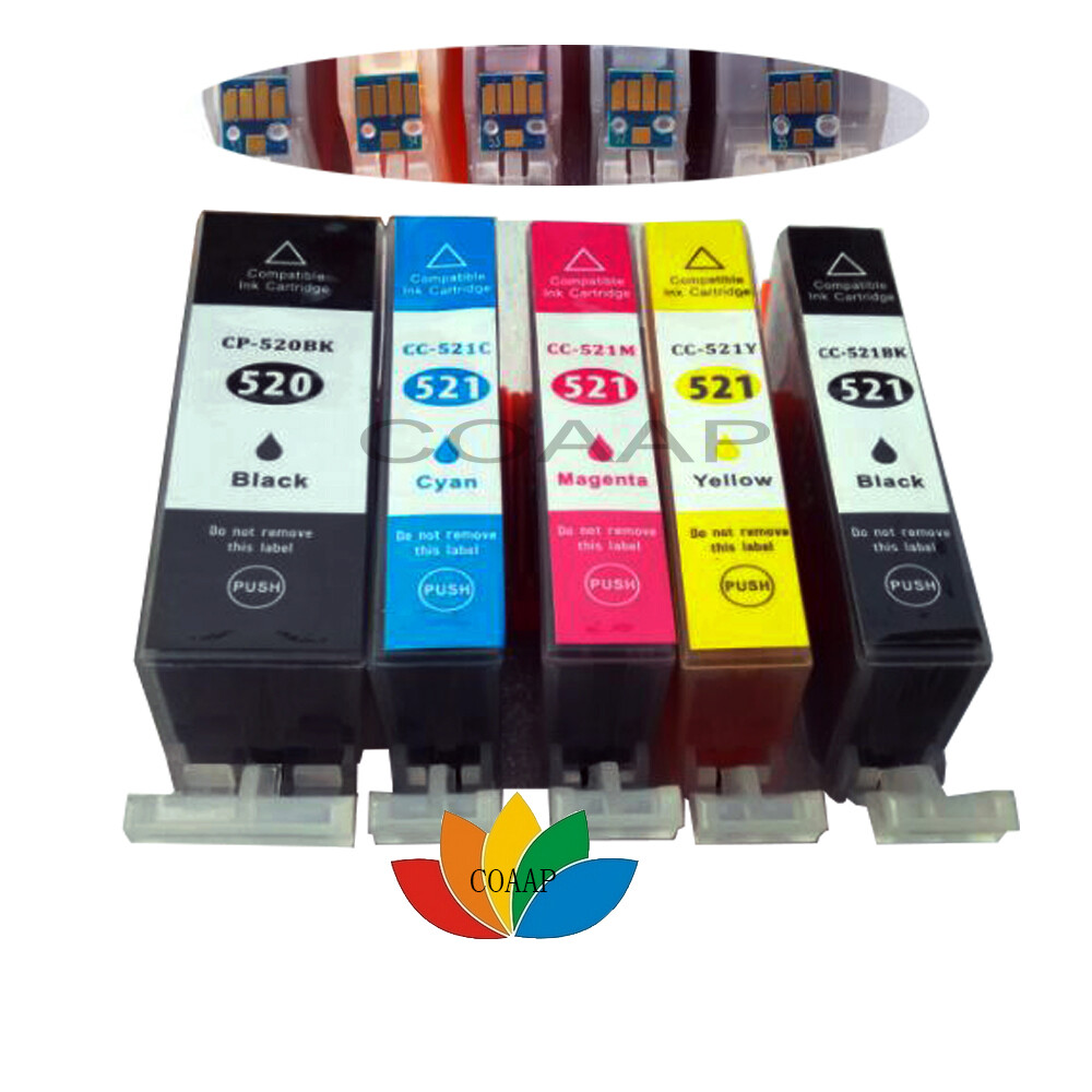 5 Compatible canon 520x521 cartouche d'encre pour Canon PIXMA IP3600 IP4600