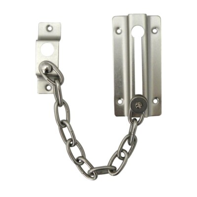 NEW- Ultra Hardware 4.5'' Steel Chain Door Lock Guard Hinge Satin Nickel