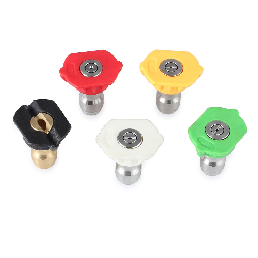 5pcs 1/4" Pressure Washer Spray Tips Nozzles High Power Kit Quick Connect Sets