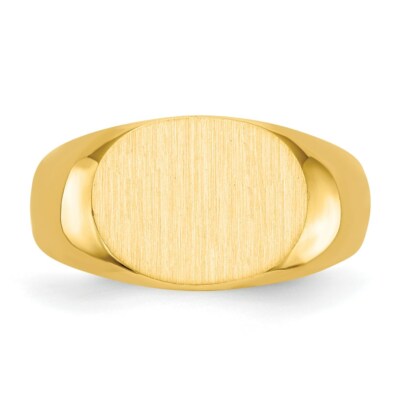 Pre-owned Superdealsforeverything Real 14kt Yellow Gold 9.5x12.5mm Open Back Signet Ring S:6