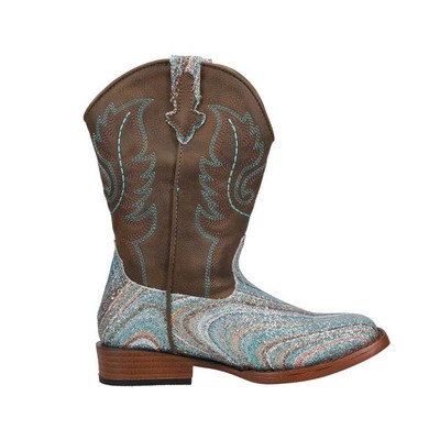 

Roper Glitter Swirl Ii Square Toe Youth Girls Brown, Brown Casual Boots 09-018-, Roper Glitter Swirl Ii Square Toe Youth