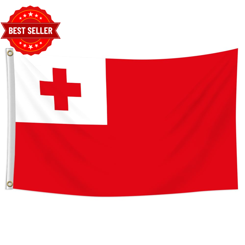 Tonga Flag 3X5 Ft - Vivid Color Fade-Proof Polyester Flag with Double Stitched &