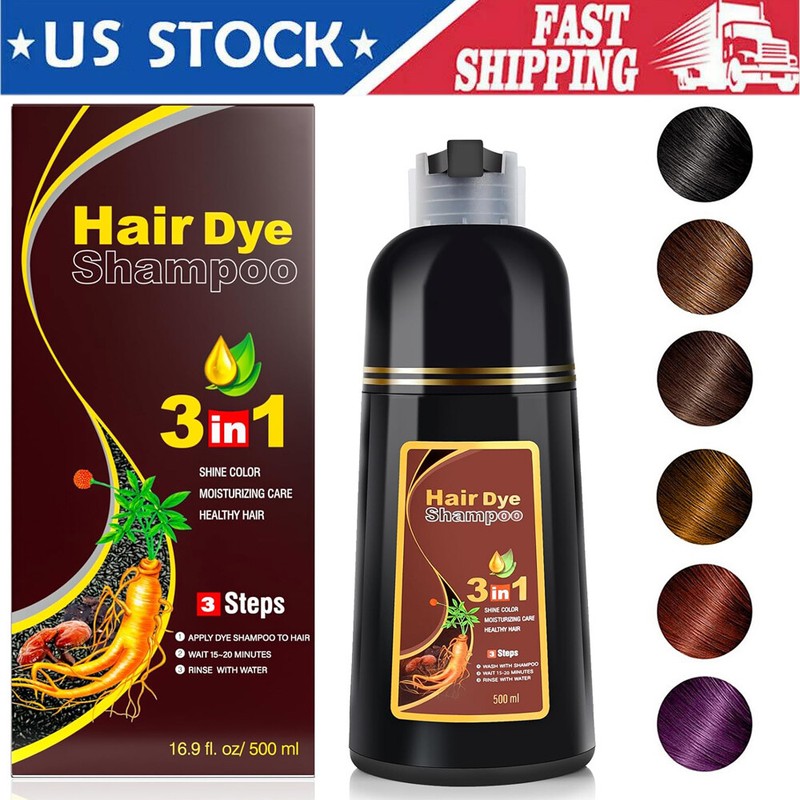 3 in 1 Hair Dye Shampoo 500ml Hair Color Shampoo