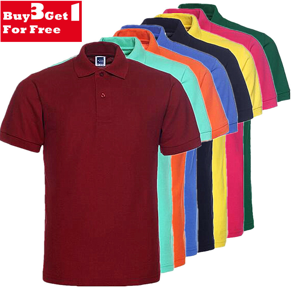 Men's Polo Shirt Golf Sports Plain Casual New Cotton Jersey T Shirt Short Sleeve