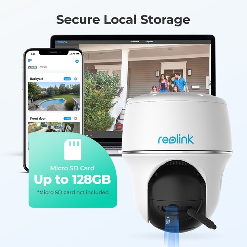 Reolink Security Camera 5MP Battery Pan Tilt Outdoor PIR 2-Way Talk +Solar Panel