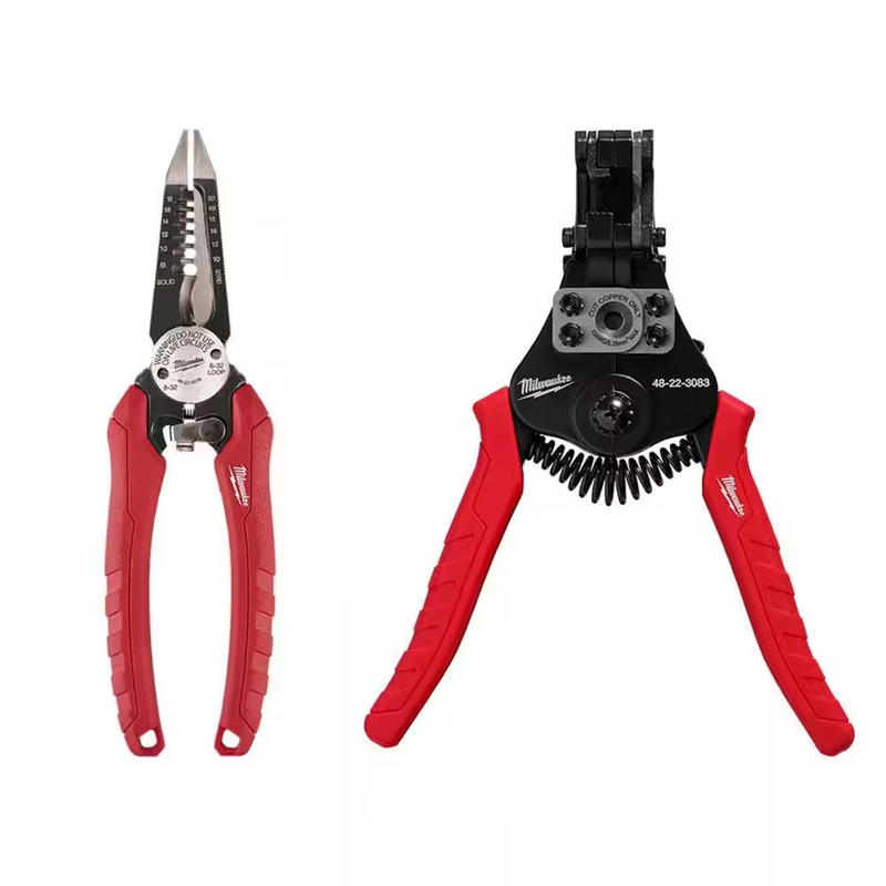 Milwaukee Electricians 6in1 Wire Strippers Pliers Automatic Cutter Reamer 2Piece
