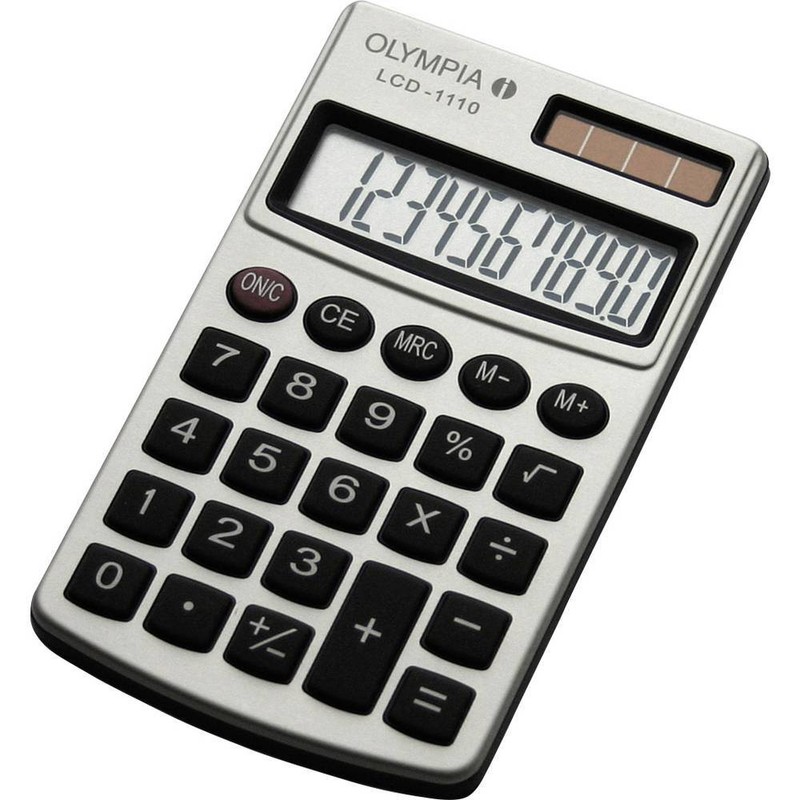 Olympia Lcd 1110 Calculatrice De Poche Argent Ecran: 10 Solaire, Ã  Pile(S) (L X