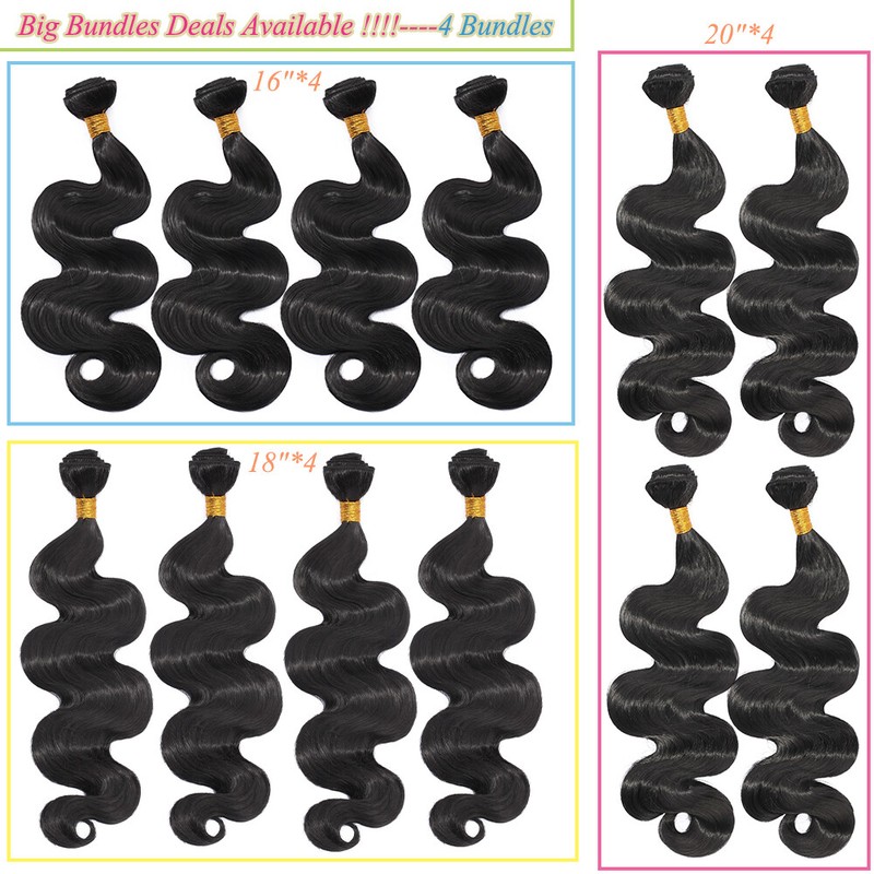 Body Wave 3-5 Bundles Hairpiece As Human Hair Extensions Weaving Sew in Hair US