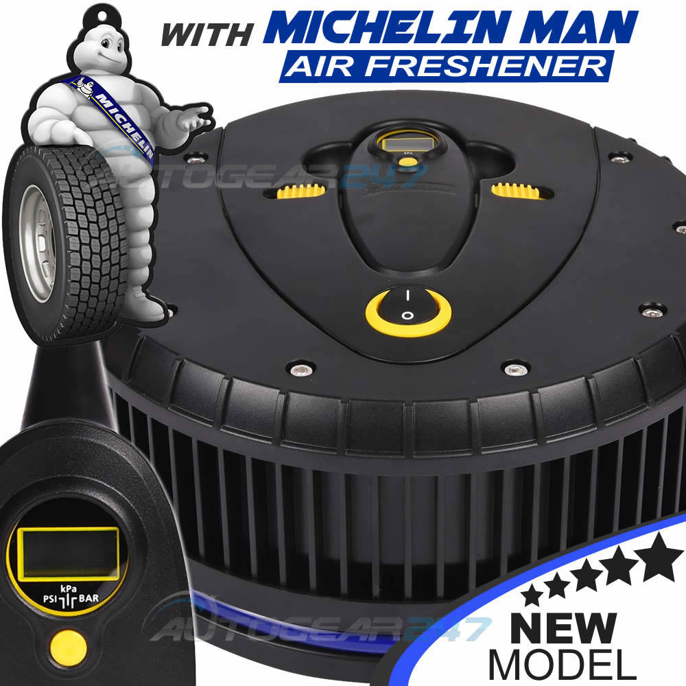 Michelin Car Motor Bike Tyre Inflator Pump Detachable Digital Gauge
