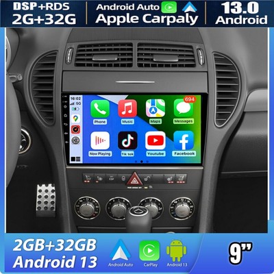 Android 13 Wifi Apple Carplay Car Stereo Radio GPS For Mercedes SLK 2004-2010