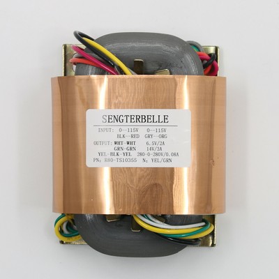 1PC 100W Pure Copper R-Core Transformer Dual 280V +14V +6.5V For Tube Preamp