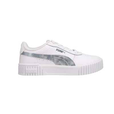 

Puma Carina 2.0 Cloudy Metallic Ps Girls Белые кроссовки Повседневная обувь 39039201, Белый, Puma Carina 2.0 Cloudy Metallic Ps