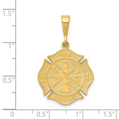 Pre-owned Skyjewelers Real 14kt Yellow Gold Fire Rescue Pendant